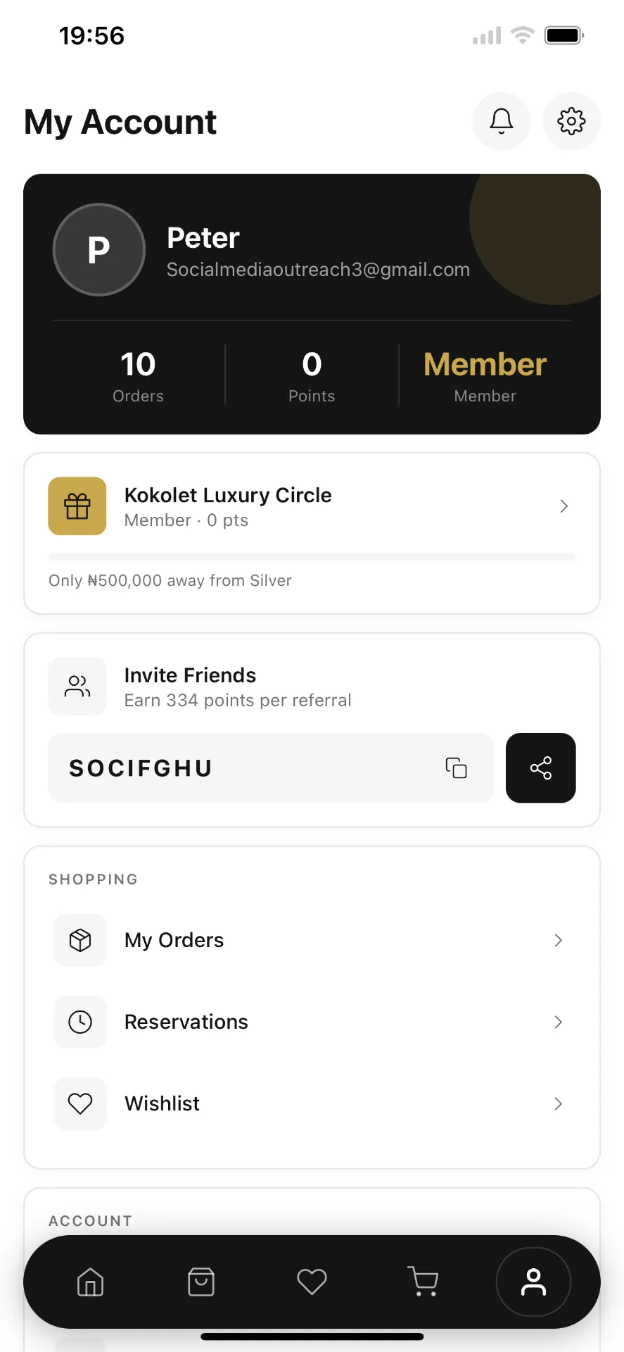 Kokolet Luxury (Lagos) — My Account