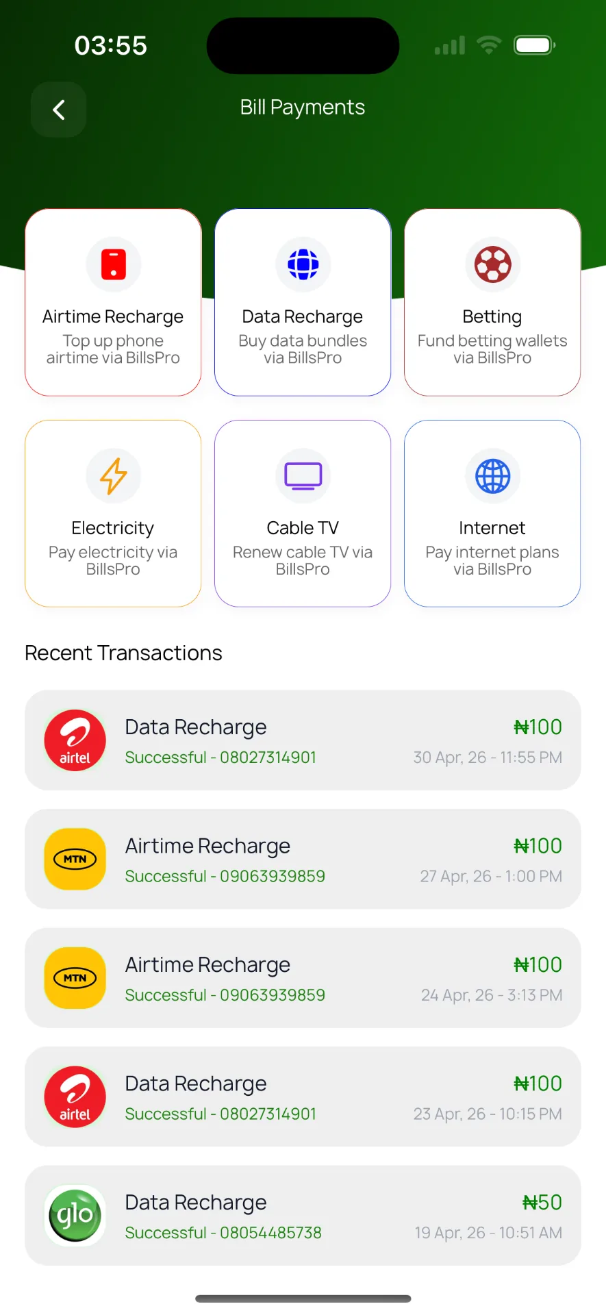 BillsPro (UK) — Bill Payments