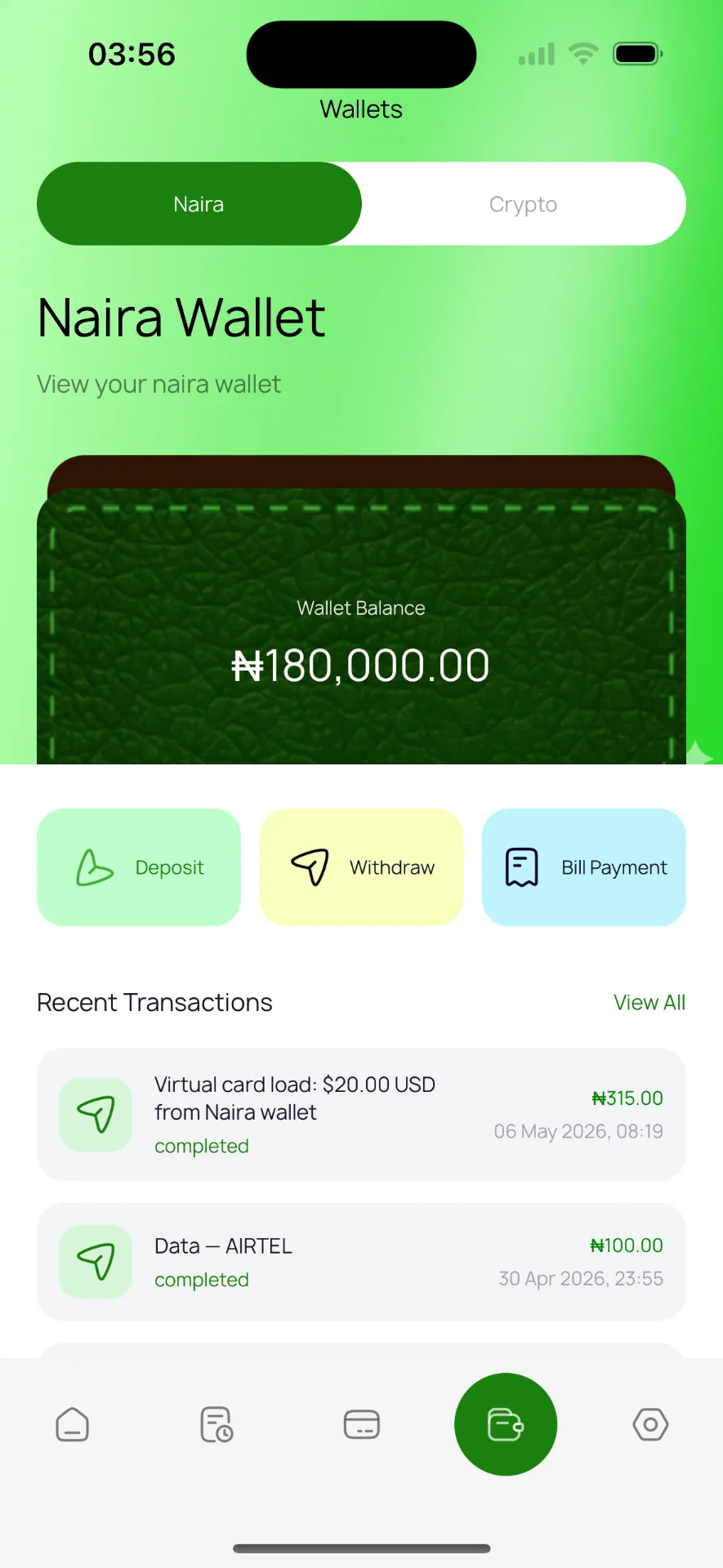BillsPro (UK) — Naira Wallet